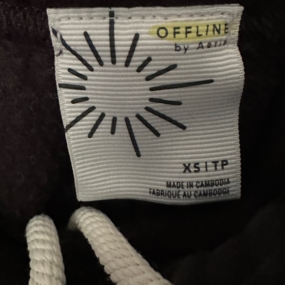 Black Wide-Leg Aerie Sweatpants - Picture 3 of 3